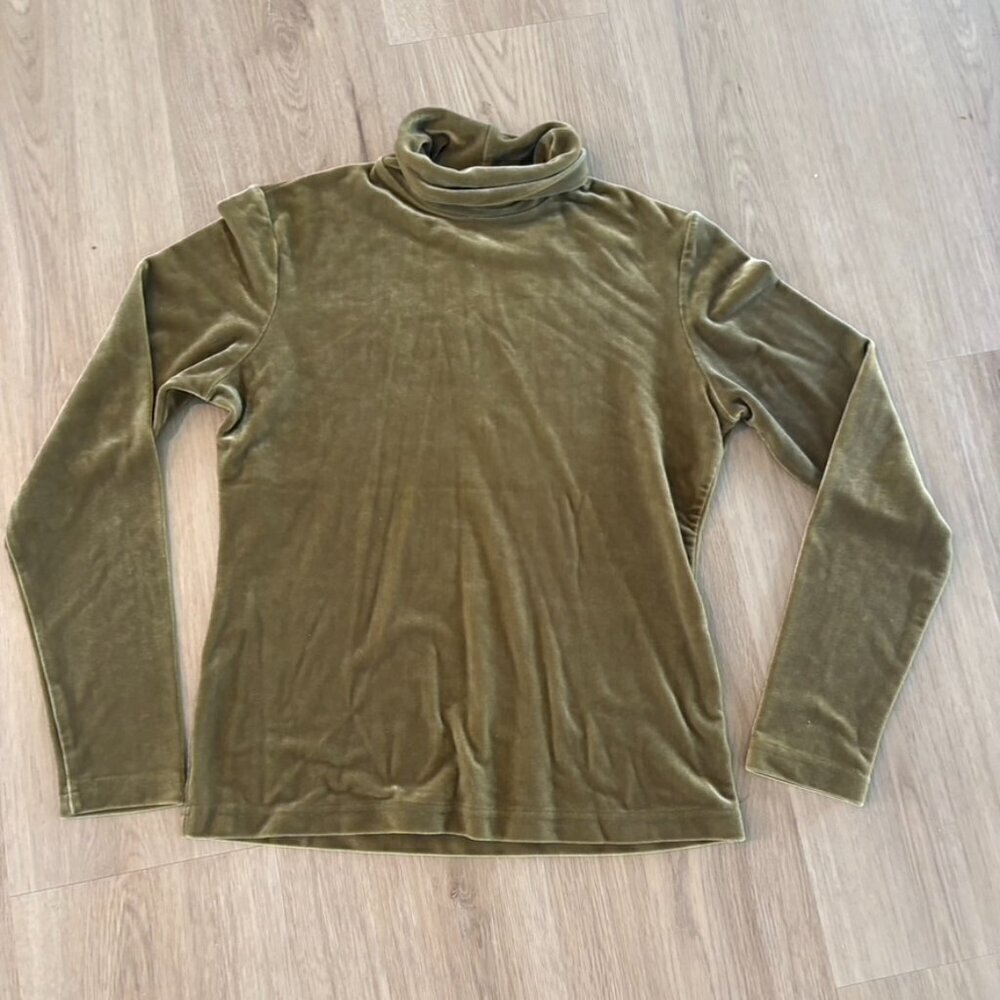 ** Sno skins velour turtleneck Mustard brown gold Small